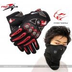 Winter Mask + Pro Biker Gloves MCS-23 Black