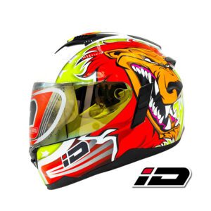 ID SPYDER D7 Full Face Helmet White with Chrome Dual Visor - ECE & TIS Certified