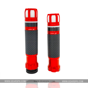 Universal Rizoma LED Rubber Aluminum Motorcycle Handle Bar Soft Grips Throttle Grip CNC LED RS-30 7/8" 22mm - RED