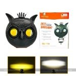 1-PCS of OWL King LED Long Range Plastic Body Metal Frame Metal Mount 4 Function OWL Mini Driving Light Dual Colour White Yellow Flasher 30watt