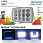 1 PC Original Motoled XBT-New High Strength Glass Cover 12 LED Beads 36W 3800LM Motorcycle LED Square Headlight Led Lamp for Honda CD70 Moto's Fog Light