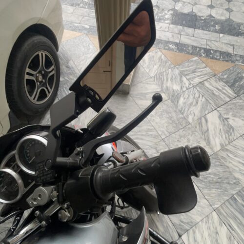 Universal Aerodynamic Rotary Adjustable Mirrors Motorcycle Wind Wing Side Rearview Mirrors Metal Body Black Rotate able photo review