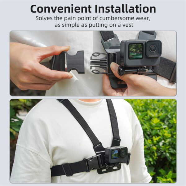 BSDDP Chest Mount Head Mount Chest Belt Head Strap Mount Action camera mount for GoPro Hero 13 12 11 10 9 Insta360 DJI Osmo Action Camera Accessories without Mobile holder - Image 4