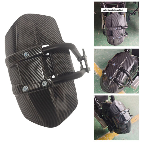 Motorcycle Universal Carbon Fiber Style Rear Mudguard Rear Wheel fender Splash Guard Rear Wheel Cover Splash Guard Mudguard For Yamaha , Suzuki, Honda Bikes - Image 2