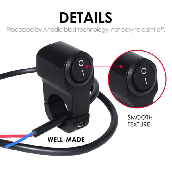 1 PC Plastic Body ON OFF Button 12V Motorcycle Handlebar Headlight ON / OFF  Switch with Fog Brake Light Switch - Waterproof Control Switch Button - Handlebar Switch Assembly - Image 5