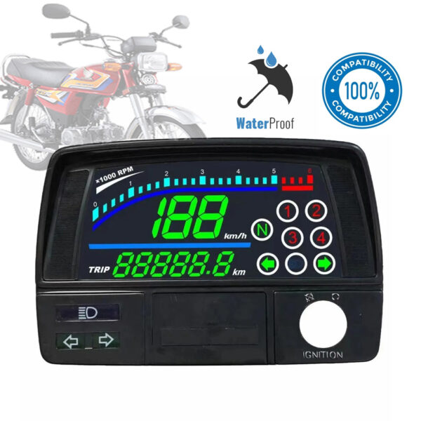 Motorcycle New Digital Speedo Meter Waterproof Single Colorful Display Speedo Meter for Bike CD70 Chinese 70cc Bike