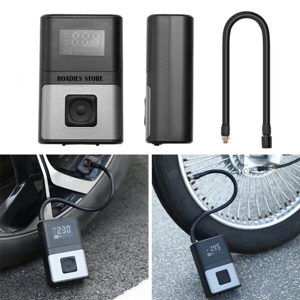 JOHORSE Tyre Inflator – Tire Air Pump – Digital Pressure Gauge – Cordless Battery Portable – Motorcycle Car Ball Bicycle