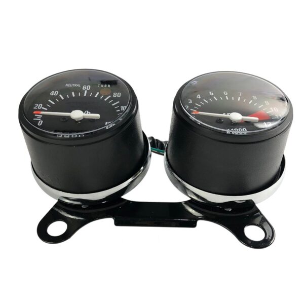 Universal Speedometer RPM Meter Classic Retro Vintage Dual Dial Meter - Image 4
