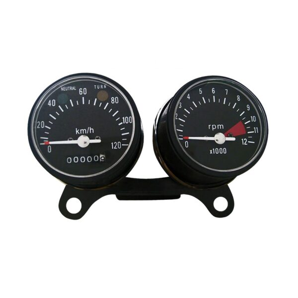 Universal Speedometer RPM Meter Classic Retro Vintage Dual Dial Meter - Image 2