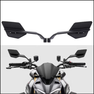 Universal New Aerodynamic Rotary Adjustable Big Mirrors Motorcycle Wind Wing Side Rearview Mirrors Metal Body