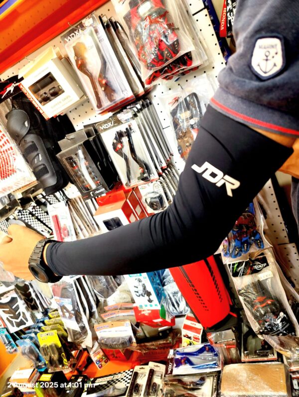JDR motorcycle Arm sleeves Cover Lightweight breathable comfortable for every ride summer winter Black Color - Image 2
