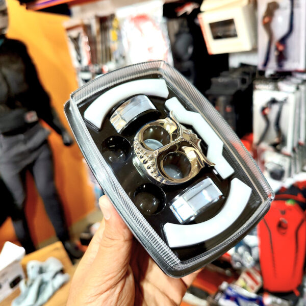 1-PC Original 3500lm OWL High Low Flasher 9 Function with Indicators Semi-assembly Motorcycle Projector Lens Led Accessory Headlight LED Square Led Lamp for Honda  CD70 CG125 70cc Moto's Fog Light - Image 3