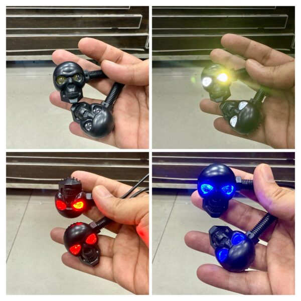 LIU HJG Motorcycle Skull Turn signal LED indicators Big small 2pc - Image 5