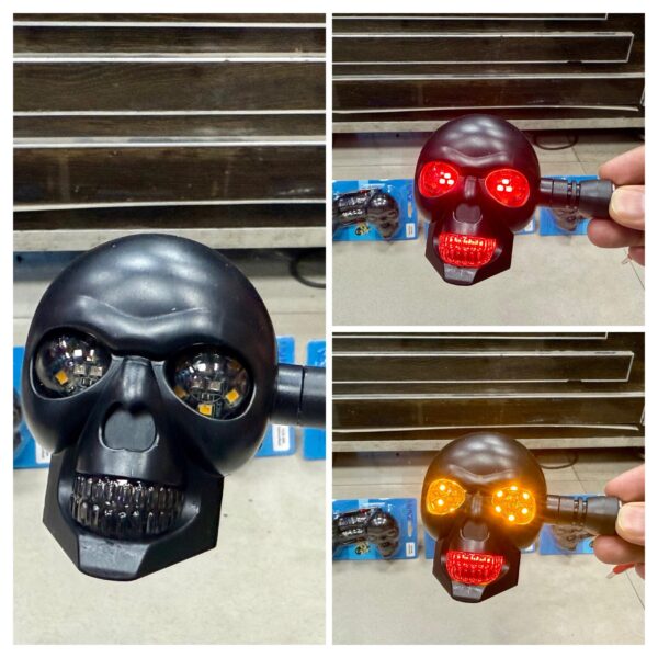 LIU HJG Motorcycle Skull Turn signal LED indicators Big small 2pc - Image 2