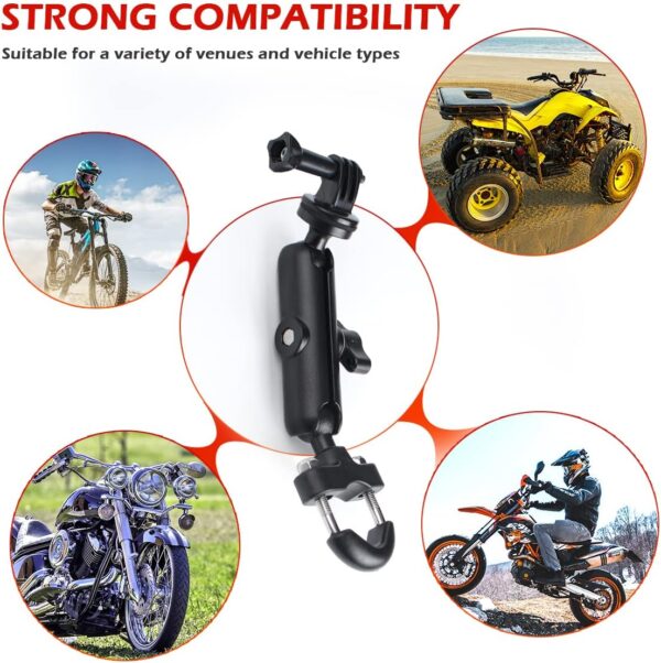 Motorcycle Handlebar Mount 360 Rotation Angle Adjustable for Action Sports cam GoPro Hero Motorbike Multi Function Super Clamp for Cycling Panoramic Video - Image 4