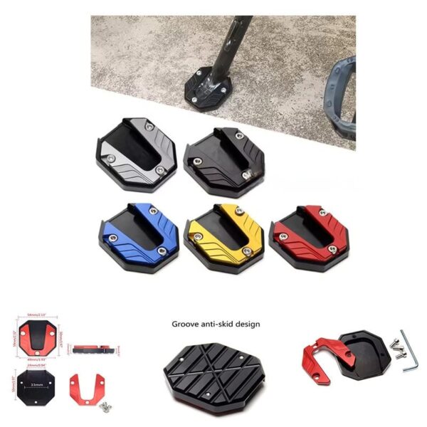 Side Stand Base Plate Kickstand Cover Wide Anti Skid CNC Aluminum Cover - Image 2