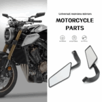 Universal Aerodynamic Wide Angle Rotatable Adjustable Metal Body Mirrors Motorcycle Wind Wing Side Rearview Mirrors Metal Body Black Kawasaki wing mirror