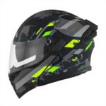 JIEKAI JK-902 Flip Up Helmet | Splash Green Matt Finish w/ Dual Visor & Spoiler | DOT Certified