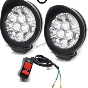 HJG 12 LED Cap Fog Light For Universal For Bike Universal For Car (Set of 2 with Switch) 42W HJG