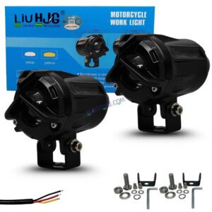 HJG Mini Mercedes Y Lens with Cooling Fan 80W Foglight Ultra Wide Dual Intensity LED Driving Fog Lights White/Yellow (2*40W = 80W Total) Universal For All Cars & Bikes LIU HJG Mini Mercedes Y Lens 80W with Cooling Fan Ultra Wide Light Throw