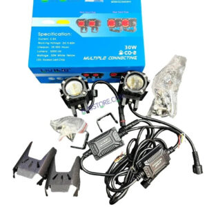 HJG CO-2 30W plus 30W 60W (30 * 2) Future 1 LED Mini Drive Light Red Devil Eye Light Co2 Multiple Connecting Red Yellow White Color With Wiring Harness Kit