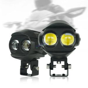 HJG Alien 2 Lens Projector Foglight 120W with Wide Spread White/Yellow/Warm White Light 120W 2pc Foglight Ultra Wide Dual Intensity LED Driving Fog Lights 3000K/4300K/6500K Universal For All Cars & Bikes LIU HJG Alien 2 Lens Projector Foglight, Pack of 2