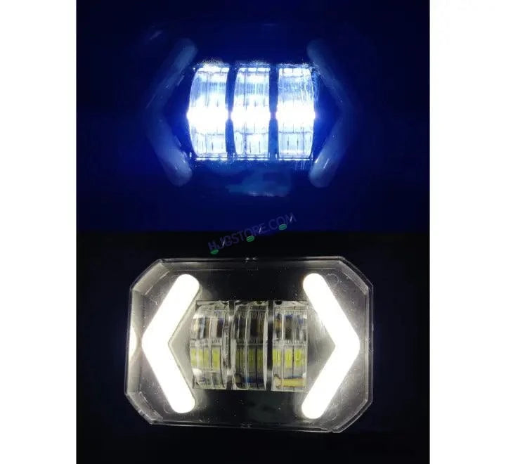 HJG Arrow DRL Square Original Foglight 120W 4 Lens Dual Color White/Yellow LED Foglights (Set of 2) - Image 3
