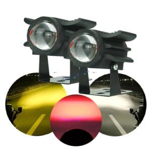 HJG Devil Fly Foglight 80W with Red DRL Mini Fly Foglight Light Red Devil Eye Light Multiple Connecting Red Yellow White Color HJG Mini Devil Fly Foglight, Pack of 2 New Model HJG