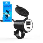 HJG USB Mobile Fast Charger Waterproof Motorcycle Handlebar USB Charger for Bike, Two Wheelers Universal LIU HJG Two Wheeler USB Mobile Phone Fast Charger 12V 5V-1.5A Moto Adapter Power Supply Socket for Phone Mobile Motorbike Accessories