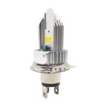 HJG H4 Leaf New Model White Yellow Leaf LED Headlight Bulb H4 For All Motorcycles (Low and High Beam Bulbs (White/Yellow) White Yellow 30W) - Type H4