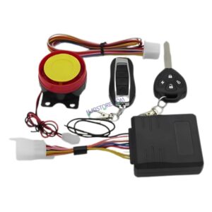 HJG Keyless Alarm System Kit Keyless Start One-Way Bike Alarm Kit for Two Wheeler Security HJG Anti-Theft Alarm System Kit (Loud Siren 125 dB, Flashing Light) LIU HJG Keyless Alarm System Kit