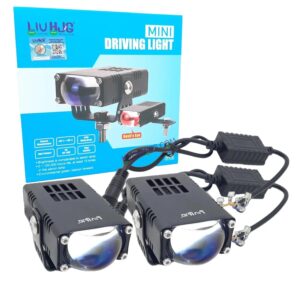 HJG Original Waymaker Dual Colour Fog Light Mini Drive Light Version 4 With Red Devil Eye And Wiring With Canbus For All Cars and Motorcycles (2Pcs) HJG Waymaker Foglight HJG