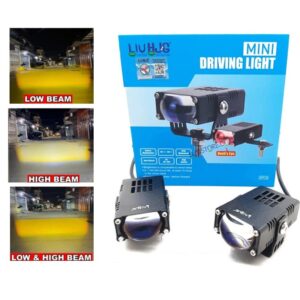LIUHJG LIU HJG Waymaker Fog Light Dual Colour Fog Light Mini Drive Yellow White & Red Devil Eye Slim Drive Light Version 4 With Red Devil Eye And Wiring With Canbus Universal For All Cars and Motorcycles (2Pcs) LIUHJG