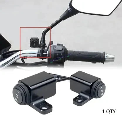 HJG Rear View Mirror Bracket Handlebar Switch Headlight On-Off Switch Handle Bar Grip For Universal For Bike Universal For Bike Mirror-Mount Switch- Waterproof Bike Switch for Fog-Lamps, Headlight, etc (Pack of 1) - Image 5