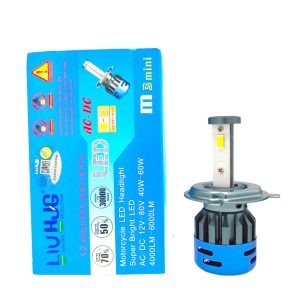 HJG M3 Mini LED Headlight Bulb - 60W Super Bright White - Upgraded Version with Cooling Fan