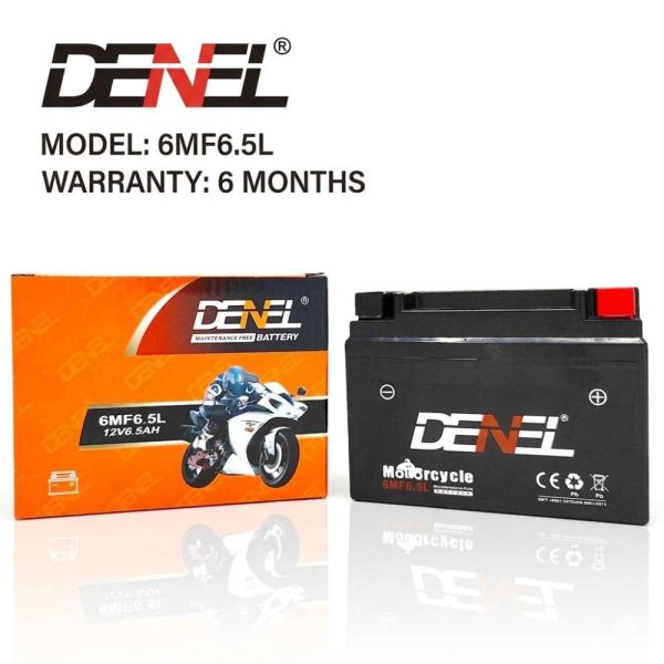 DENEL 6MF6.5L AGM 12V 6.5Ah Motorcycle Battery