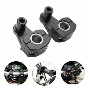 Universal 22mm CNC Aluminum Handlebar Risers - 7/8" Bar Mount Clamp Adapter for All Motorcycles & Off-Road Bikes