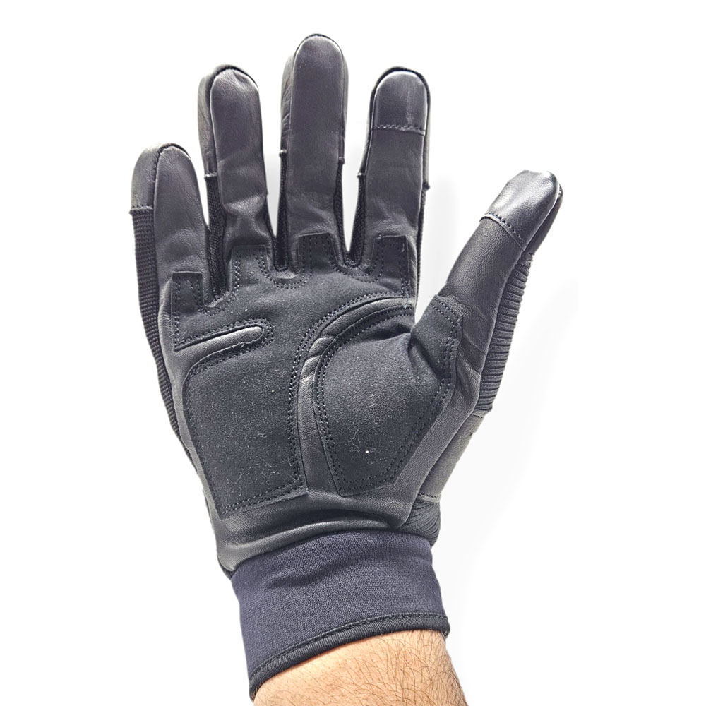 BSDDP Full Finger Tactical Motorcycle Gloves Mobile Friendly – Hard Knuckle Protection & Breathable Leather (Black & Khaki) - Image 9