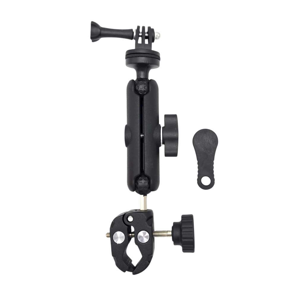 Motorcycle Handlebar Mount 360 Rotation Angle Adjustable for Action Sports cam GoPro Hero Motorbike Multi Function Super Clamp for Cycling Panoramic Video - Image 3