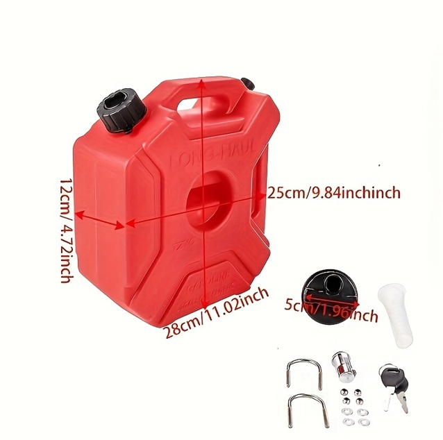 5L Portable Jerry Can Fuel Bottle | Lockable Extra Reserve Petrol & Diesel Tank | Heavy-Duty Motorcycle Gasoline Container with Built-in Spout | Touring Fuel Bottle - Image 6