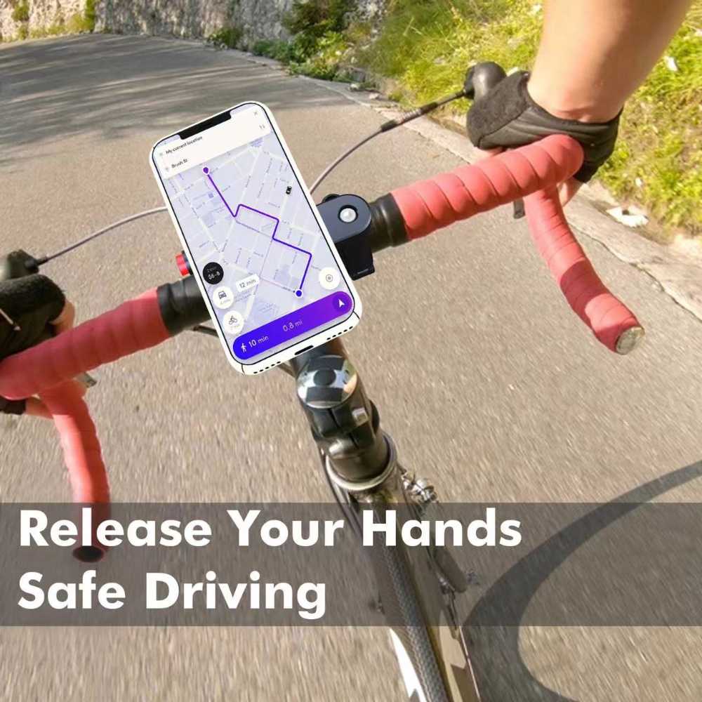 Universal Motorcycle & Bicycle Phone Holder | Shock-Absorbing Quick Lock Stand for MTB, Scooter & Motorbikes | 360° Rotating Smartphone Mount - Image 4
