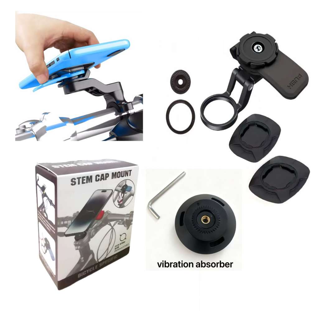 Universal Motorcycle & Bicycle Phone Holder | Shock-Absorbing Quick Lock Stand for MTB, Scooter & Motorbikes | 360° Rotating Smartphone Mount