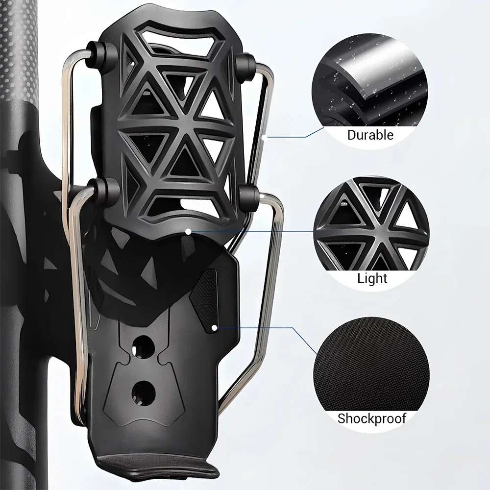 Universal 360° Rotatable Motorcycle Cup Holder Anti-Shake Water Bottle Mount for Handlebars & Crash Bars Durable Nylon Mount for MTB, Touring & Commuter Bikes - Image 5