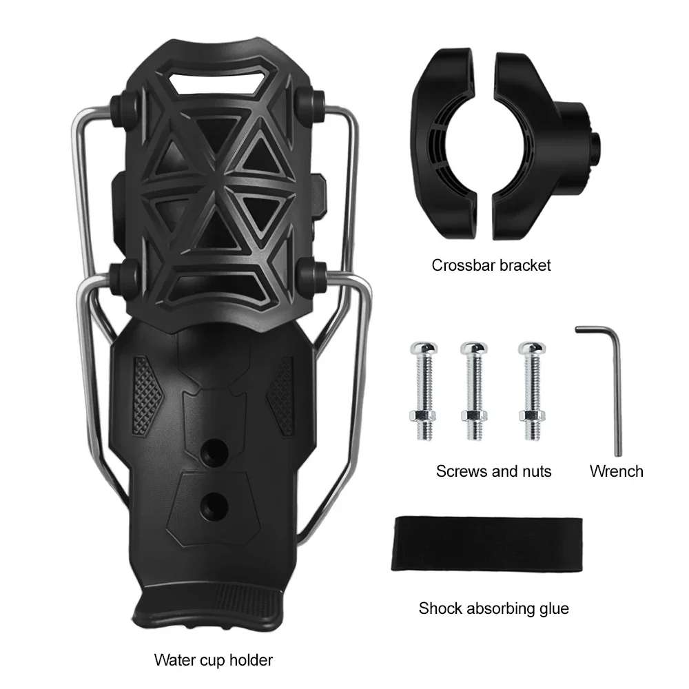 Universal 360° Rotatable Motorcycle Cup Holder Anti-Shake Water Bottle Mount for Handlebars & Crash Bars Durable Nylon Mount for MTB, Touring & Commuter Bikes - Image 2