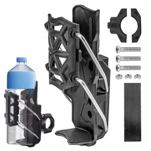 Universal 360° Rotatable Motorcycle Cup Holder  Anti-Shake Water Bottle Mount for Handlebars & Crash Bars  Durable Nylon Mount for MTB, Touring & Commuter Bikes