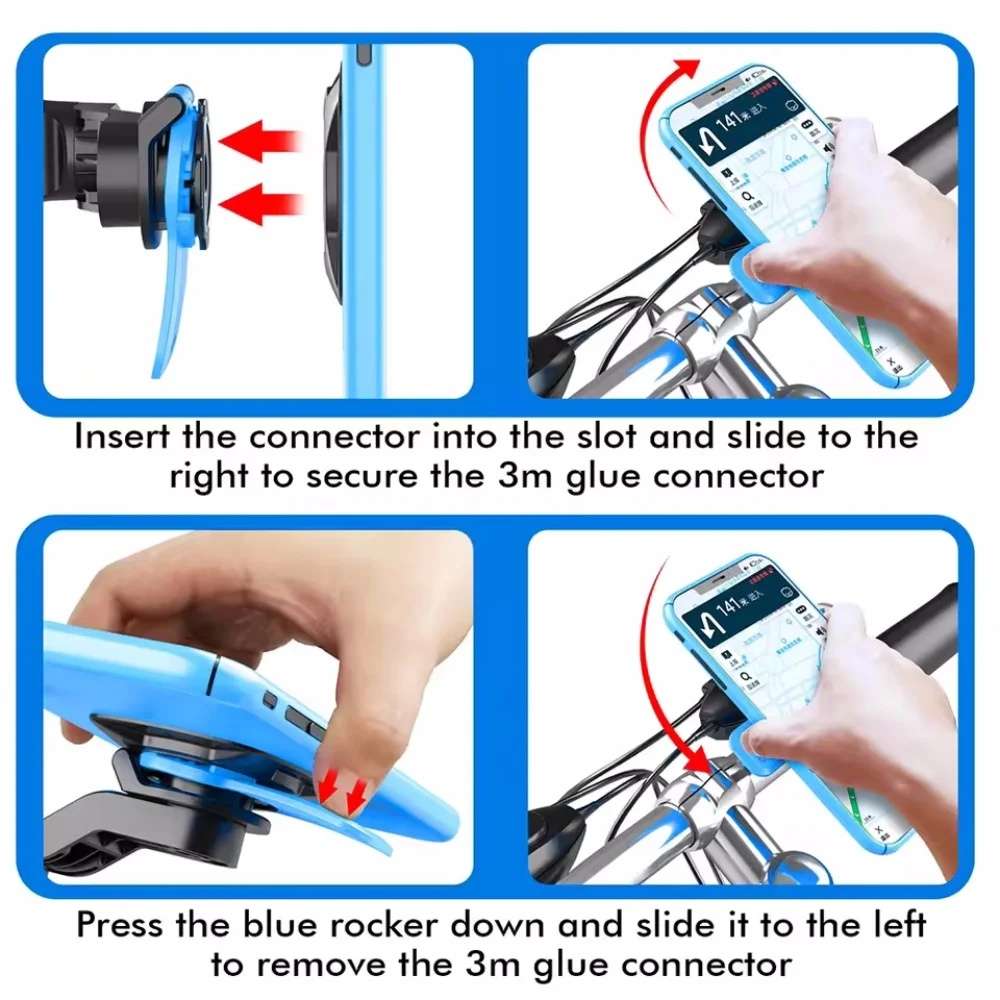 Universal Motorcycle & Bicycle Phone Holder | Shock-Absorbing Quick Lock Stand for MTB, Scooter & Motorbikes | 360° Rotating Smartphone Mount - Image 5