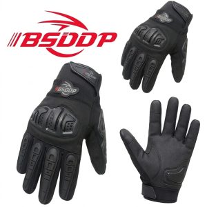BSDDP Tactical Motorcycle Racing Gloves Mobile Friendly Bike Gloves MCS-23 Hard Knuckle Protection & Breathable Leather Summer Winter Gloves with reflectors Black RED Grey Blue
