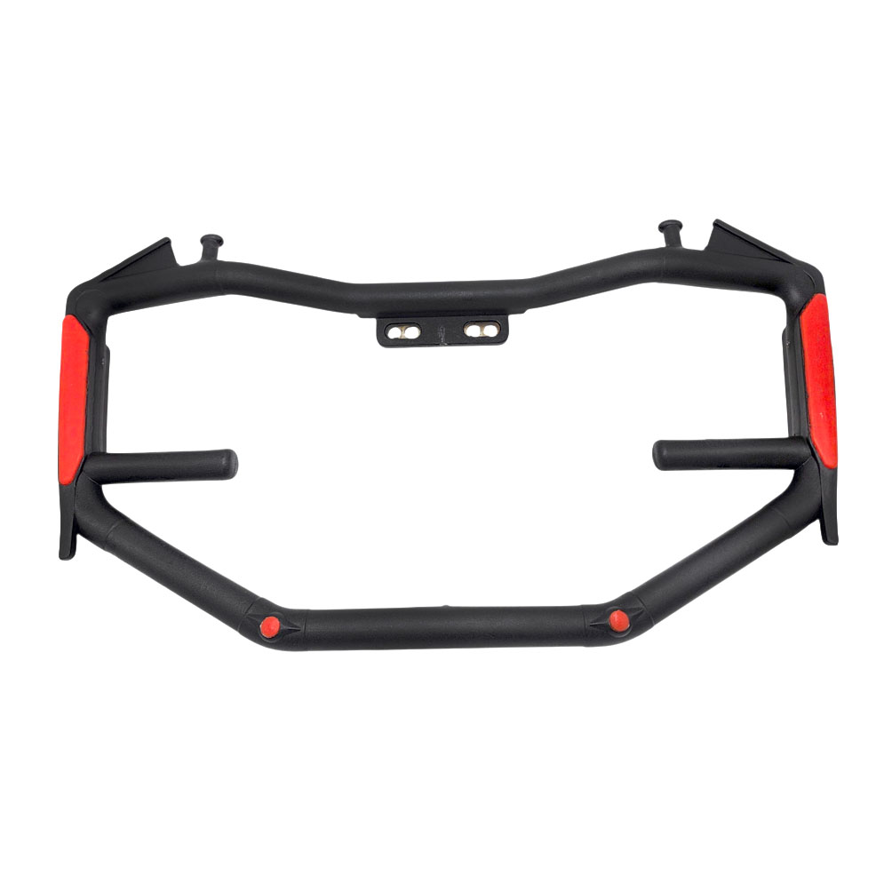 Universal Shorty Batman Style Crash Protector Bar for Motorcycles with LED Mount | Heavy-Duty Matt Black Safety Guard with Red Reflectors ABS Coated | Fits YBR, CB150F, GS150, CG125 & More - Image 2
