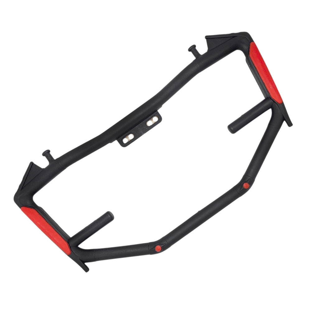 Universal Shorty Batman Style Crash Protector Bar for Motorcycles with LED Mount | Heavy-Duty Matt Black Safety Guard with Red Reflectors ABS Coated | Fits YBR, CB150F, GS150, CG125 & More - Image 5