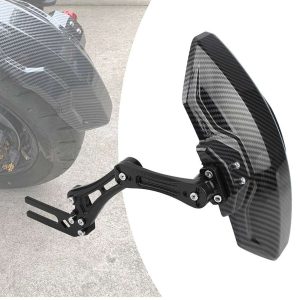 Universal Adjustable Motorcycle Rear Fender | Carbon Fiber Texture Mudguard with Aluminum Alloy Bracket | Splash Protection for 125cc-600cc Bikes & Scooters